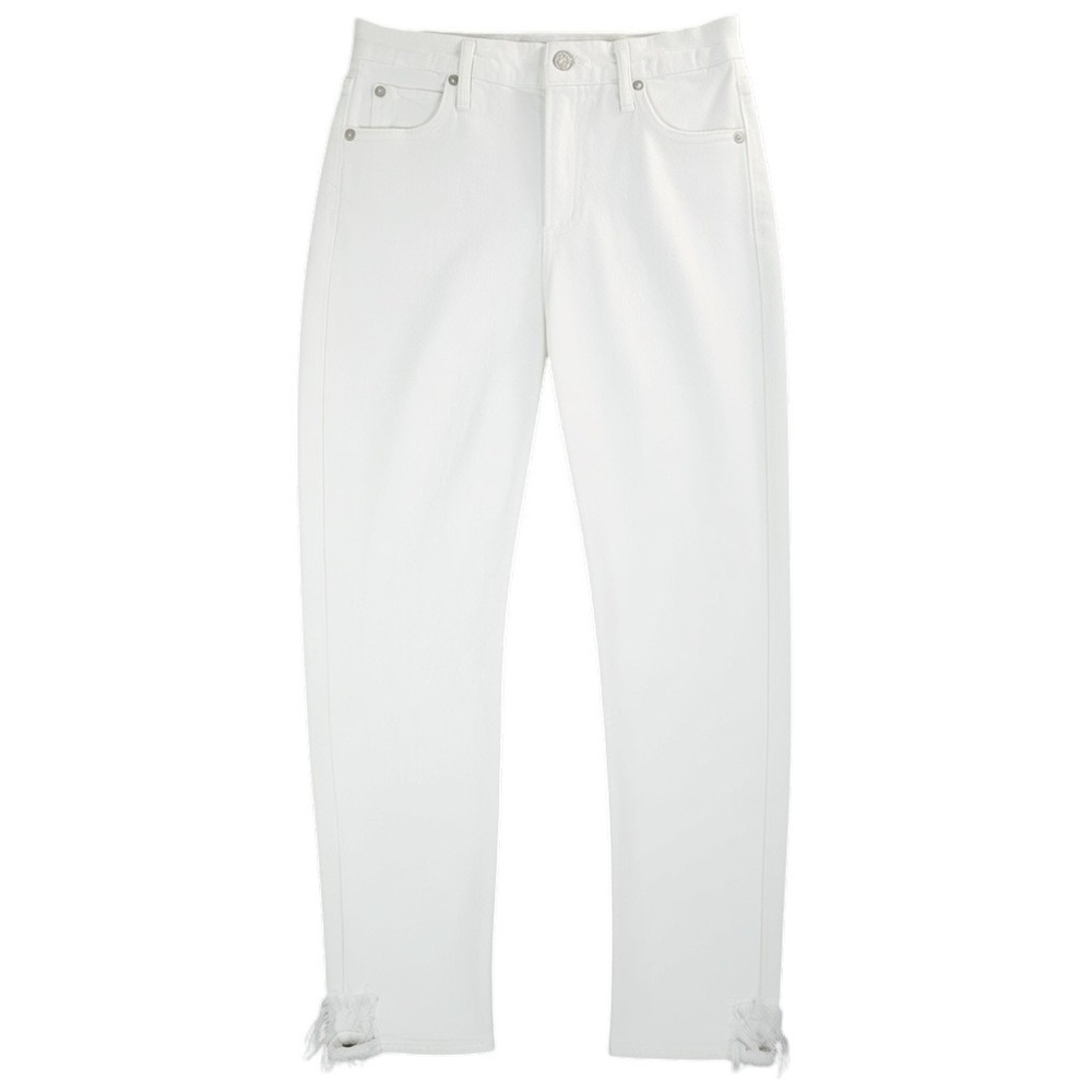 AGOLDE Toni Jeans Womens 26 White Straight Leg High Rise Distressed Hems Stretch